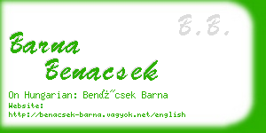 barna benacsek business card